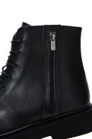 Women's Black Leather Zippered Boots | Derimod Women's Black Leather Zippered Boots | Derimod