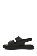 Women's Black Thick Soled Leather Comfort Sandals | Derimod Women's Black Thick Soled Leather Comfort Sandals | Derimod