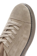 Men's Beige Lace-Up Suede Leather Sneaker | Derimod Men's Beige Lace-Up Suede Leather Sneaker | Derimod