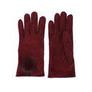 Women's Burgundy Suede Leather Gloves | Derimod Women's Burgundy Suede Leather Gloves | Derimod