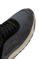 Erkek Antrasit Süet Deri Detaylı Sneaker | Derimod Erkek Antrasit Süet Deri Detaylı Sneaker | Derimod