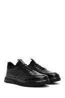Erkek Siyah Bağcıklı Deri Casual Sneaker | Derimod Erkek Siyah Bağcıklı Deri Casual Sneaker | Derimod