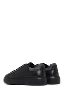 Erkek Siyah Bağcıklı Kalın Tabanlı Deri Sneaker | Derimod Erkek Siyah Bağcıklı Kalın Tabanlı Deri Sneaker | Derimod