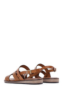 Women's Tan Ankle Strap Leather Bodrum Sandals | Derimod Women's Tan Ankle Strap Leather Bodrum Sandals | Derimod