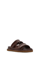 Women's Brown Strappy Slippers | Derimod Women's Brown Strappy Slippers | Derimod