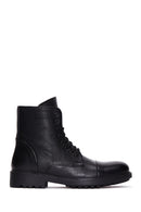 Men's Black Leather Boots Flat Boots | Derimod Men's Black Leather Boots Flat Boots | Derimod