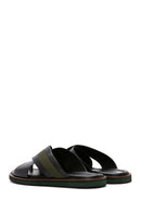 Men's Black Leather Slippers | Derimod Men's Black Leather Slippers | Derimod