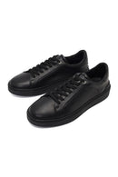 Erkek Siyah Bağcıklı Deri Sneaker | Derimod Erkek Siyah Bağcıklı Deri Sneaker | Derimod