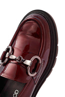 Woman Patent Leather with Burgundy Buckle Detail Leather Masculine Loafer | Derimod Woman Patent Leather with Burgundy Buckle Detail Leather Masculine Loafer | Derimod