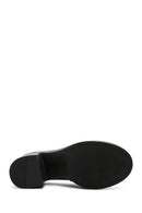 Kadın Siyah Rugan Deri Topuklu Loafer | Derimod Kadın Siyah Rugan Deri Topuklu Loafer | Derimod