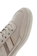 Erkek Bej Bağcıklı Nubuk Deri Sneaker | Derimod Erkek Bej Bağcıklı Nubuk Deri Sneaker | Derimod