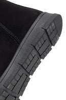 Women's Black Zippered Suede Teddy Boot | Derimod Women's Black Zippered Suede Teddy Boot | Derimod