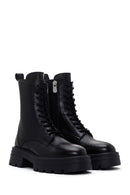 Women's Black Zippered Leather Boots | Derimod Women's Black Zippered Leather Boots | Derimod