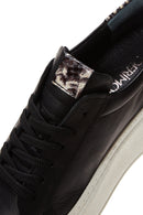 Women's Black Lace-Up Chunky Sole Leather Sneakers | Derimod Women's Black Lace-Up Chunky Sole Leather Sneakers | Derimod