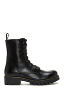Women's Black Leather Zippered Boots | Derimod Women's Black Leather Zippered Boots | Derimod