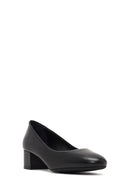Derimod Flex Women Black Thick Heeled Leather Shoe | Derimod Derimod Flex Women Black Thick Heeled Leather Shoe | Derimod
