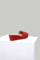 Wedge Heeled Suede Leather Women's Slippers | Derimod Wedge Heeled Suede Leather Women's Slippers | Derimod
