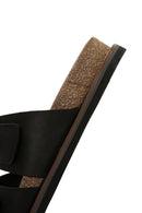 Men's Black Nubuck Leather Slippers | Derimod Men's Black Nubuck Leather Slippers | Derimod