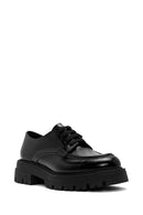 Women's Black Thick Soled Lace-Up Leather Casual Shoes | Derimod Women's Black Thick Soled Lace-Up Leather Casual Shoes | Derimod