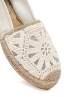 Kadın Krem Desenli Espadril | Derimod Kadın Krem Desenli Espadril | Derimod