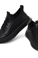 Erkek Siyah Bağcıklı Kalın Tabanlı Deri Sneaker | Derimod Erkek Siyah Bağcıklı Kalın Tabanlı Deri Sneaker | Derimod