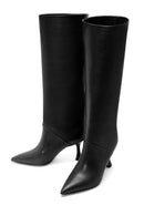 Women's Black Leather Heeled Boots | Derimod Women's Black Leather Heeled Boots | Derimod
