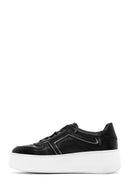 Women's Black Leather Thick Soled Sneaker | Derimod Women's Black Leather Thick Soled Sneaker | Derimod