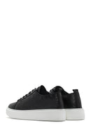 Erkek Siyah Bağcıklı Kalın Tabanlı Deri Sneaker | Derimod Erkek Siyah Bağcıklı Kalın Tabanlı Deri Sneaker | Derimod