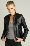 Penny Women's Leather Jacket | Derimod Penny Women's Leather Jacket | Derimod