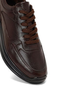 Men's Brown Lace-Up Thick-Soled Leather Casual Sneaker | Derimod Men's Brown Lace-Up Thick-Soled Leather Casual Sneaker | Derimod