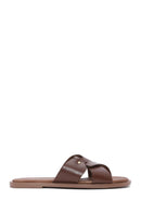Women's Brown Leather Slippers | Derimod Women's Brown Leather Slippers | Derimod