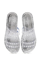 Women's Silver Transparent Stone Slippers | Derimod Women's Silver Transparent Stone Slippers | Derimod