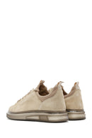 Men's Beige Lace-Up Suede Leather Sneaker | Derimod Men's Beige Lace-Up Suede Leather Sneaker | Derimod