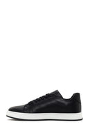 Erkek Siyah Bağcıklı Deri Sneaker | Derimod Erkek Siyah Bağcıklı Deri Sneaker | Derimod