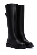 Women's Black Leather Zippered Boots | Derimod Women's Black Leather Zippered Boots | Derimod