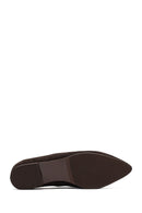 Woman Brown Suede Leather Babet | Derimod Woman Brown Suede Leather Babet | Derimod