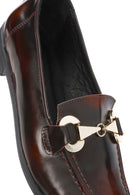 Women's Burgundy Buckle Detailed Leather Masculine Loafer | Derimod Women's Burgundy Buckle Detailed Leather Masculine Loafer | Derimod