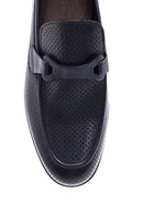Erkek Lacivert Deri Delikli Loafer | Derimod Erkek Lacivert Deri Delikli Loafer | Derimod
