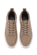 Erkek Vizon Bağcıklı Nubuk Deri Sneaker | Derimod Erkek Vizon Bağcıklı Nubuk Deri Sneaker | Derimod