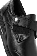 Women's Black Strappy Wedge Heel Leather Comfort Shoes | Derimod Women's Black Strappy Wedge Heel Leather Comfort Shoes | Derimod