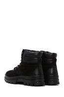 Men's Black Nubuck Leather Zippered Boots | Derimod Men's Black Nubuck Leather Zippered Boots | Derimod