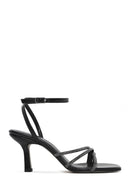 Women's Black Ankle Strap Stone Thin Heel Sandals | Derimod Women's Black Ankle Strap Stone Thin Heel Sandals | Derimod