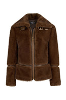 Sevilla Woman Brown Notched Collar Teddy Coats | Derimod Sevilla Woman Brown Notched Collar Teddy Coats | Derimod