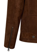 Howard Erkek Kahverengi Slim-Fit Süet Deri Ceket | Derimod Howard Erkek Kahverengi Slim-Fit Süet Deri Ceket | Derimod