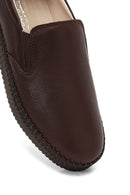 Women's Brown Thick-Soled Leather Comfort Shoe | Derimod Women's Brown Thick-Soled Leather Comfort Shoe | Derimod