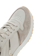 Women's Beige Lace-up Leather Sneaker | Derimod Women's Beige Lace-up Leather Sneaker | Derimod