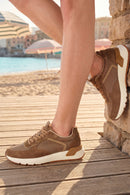 Erkek Kahverengi Bağcıklı Kalın Tabanlı Deri Sneaker | Derimod Erkek Kahverengi Bağcıklı Kalın Tabanlı Deri Sneaker | Derimod