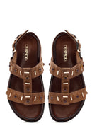 Women's Mink Stone Suede Leather Sandals | Derimod Women's Mink Stone Suede Leather Sandals | Derimod