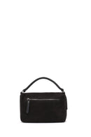 Woman Gray Long-Strap Suede Crossbody Bag | Derimod Woman Gray Long-Strap Suede Crossbody Bag | Derimod
