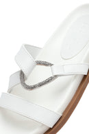 Woman White Stone Slippers | Derimod Woman White Stone Slippers | Derimod